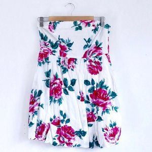 Urban Outfitters White Floral Strapless Dress